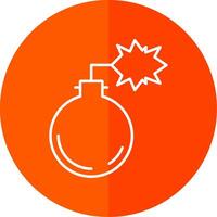 Bomb Line Red Circle Icon vector