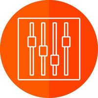 Faders Line Red Circle Icon vector