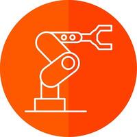 Industrial Robot Line Red Circle Icon vector