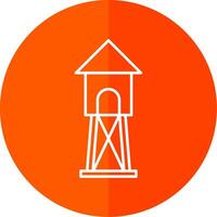 Watchtower Line Red Circle Icon vector