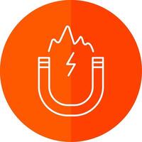 Electromagnetic Line Red Circle Icon vector