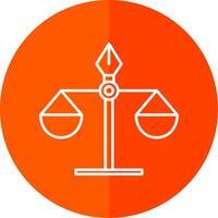 Justice Scale Line Red Circle Icon vector