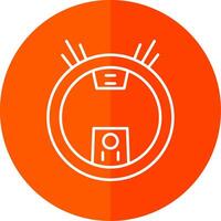 Robot Vacuum Line Red Circle Icon vector