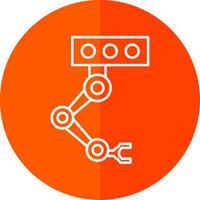 industrial robot línea rojo circulo icono vector