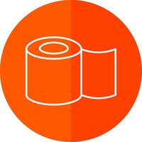 Tissue Roll Line Red Circle Icon vector