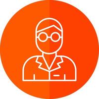 scientist Line Red Circle Icon vector
