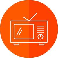 Television Line Red Circle Icon vector