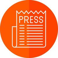 Press Release Line Red Circle Icon vector