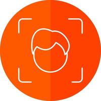 Face Scan Line Red Circle Icon vector