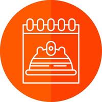 Labour Day Line Red Circle Icon vector