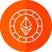 Ethereum Coins Line Red Circle Icon vector