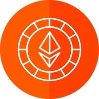 Ethereum Coins Line Red Circle Icon vector