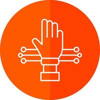 Glove Line Red Circle Icon vector