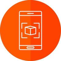Augmented Reality Line Red Circle Icon vector