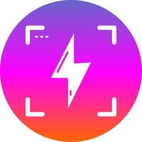 Flash Glyph Gradient Circle Icon vector