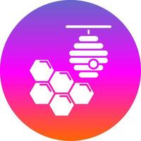 Honeycomb Glyph Gradient Circle Icon vector