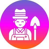 Farmer Glyph Gradient Circle Icon vector