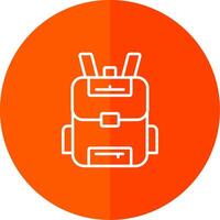 Backpack Line Red Circle Icon vector