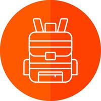 Backpack Line Red Circle Icon vector