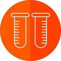 Test Tube Line Red Circle Icon vector