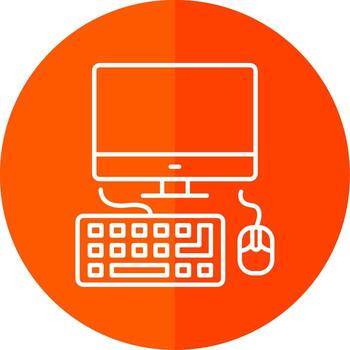 Computing Line Red Circle Icon vector