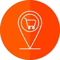 Pin Line Red Circle Icon vector