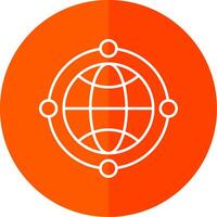 Globe Line Red Circle Icon vector