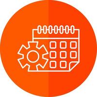 Calendar Line Red Circle Icon vector