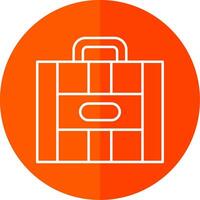 Suitcase Line Red Circle Icon vector