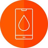 Water Drop Line Red Circle Icon vector