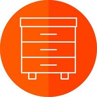 Drawer Line Red Circle Icon vector