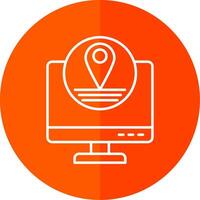 Location Line Red Circle Icon vector