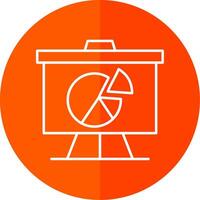 Analytics Line Red Circle Icon vector