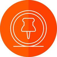 Paper Clip Line Red Circle Icon vector