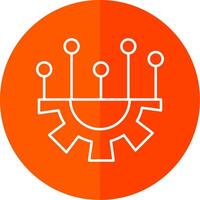 Setting Line Red Circle Icon vector