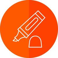 Highlighter Line Red Circle Icon vector