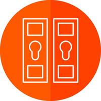 Locker Line Red Circle Icon vector