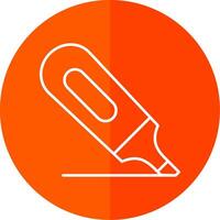 Highlighter Line Red Circle Icon vector