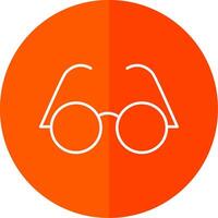 Eyeglasses Line Red Circle Icon vector