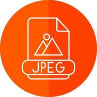 Jpeg Line Red Circle Icon vector