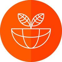 Ecosystem Line Red Circle Icon vector