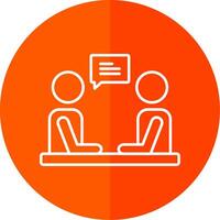 Interview Line Red Circle Icon vector