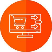Checkout Line Red Circle Icon vector