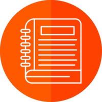 Notebook Line Red Circle Icon vector