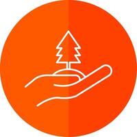 Tree Line Red Circle Icon vector