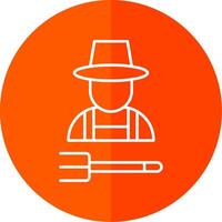 Farmer Line Red Circle Icon vector