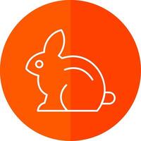 Rabbit Line Red Circle Icon vector