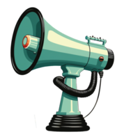 AI generated 3d illustration of megaphone isolated on transparent background, generative ai png