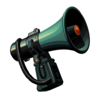 AI generated 3d illustration of megaphone isolated on transparent background, generative ai png