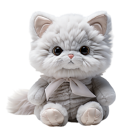 AI generated Cute and adorable baby cat doll on transparent background, generative ai png